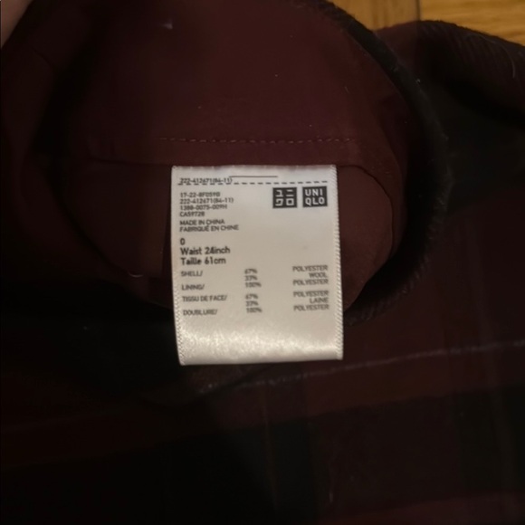 Plaid A-Line Skirt in Burgundy - Picture 2 of 4